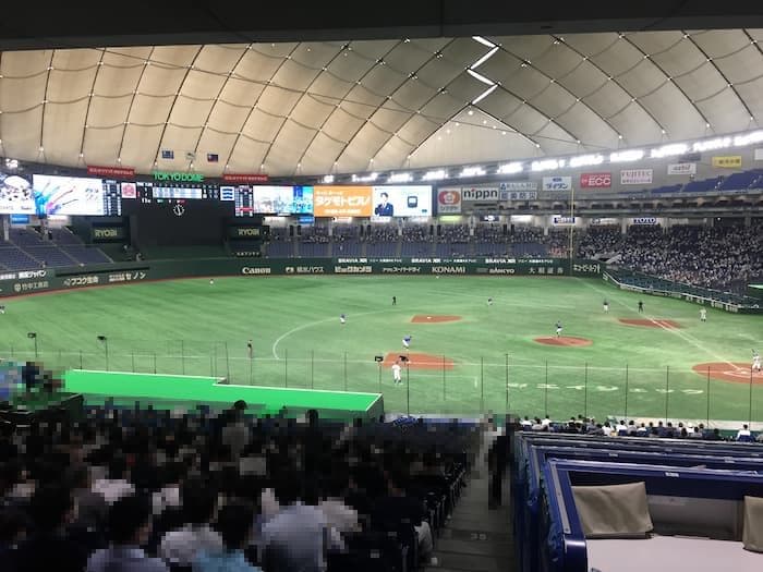 東京ドーム内野1階席_指定席S_オーロラシートB(32通路 35列 A33 A34 B33 B34ブロック)座席からの見え方