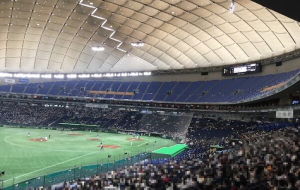 東京ドーム内野1階席_指定席B(45通路 46列 A46 A47 B46 B47ブロック)座席からの見え方