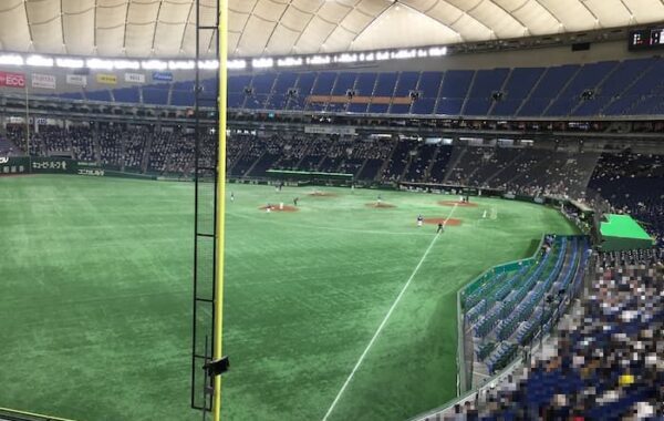 東京ドーム内野1階席_内野ビジターチーム応援席(48通路 41列 A48ブロック)座席からの見え方