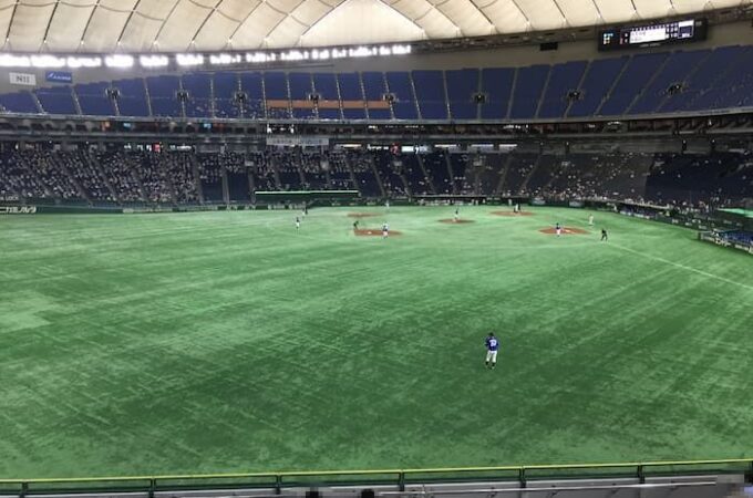 東京ドーム外野指定席(レフト)(50通路 16列 F04 F05ブロック )座席からの見え方