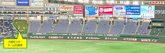 東京ドーム_ビジター外野席_内野ビジター応援席