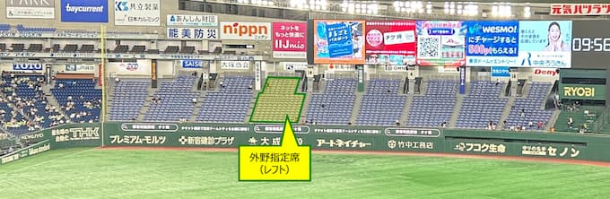 東京ドーム_ビジター外野席_外野指定席（レフト）